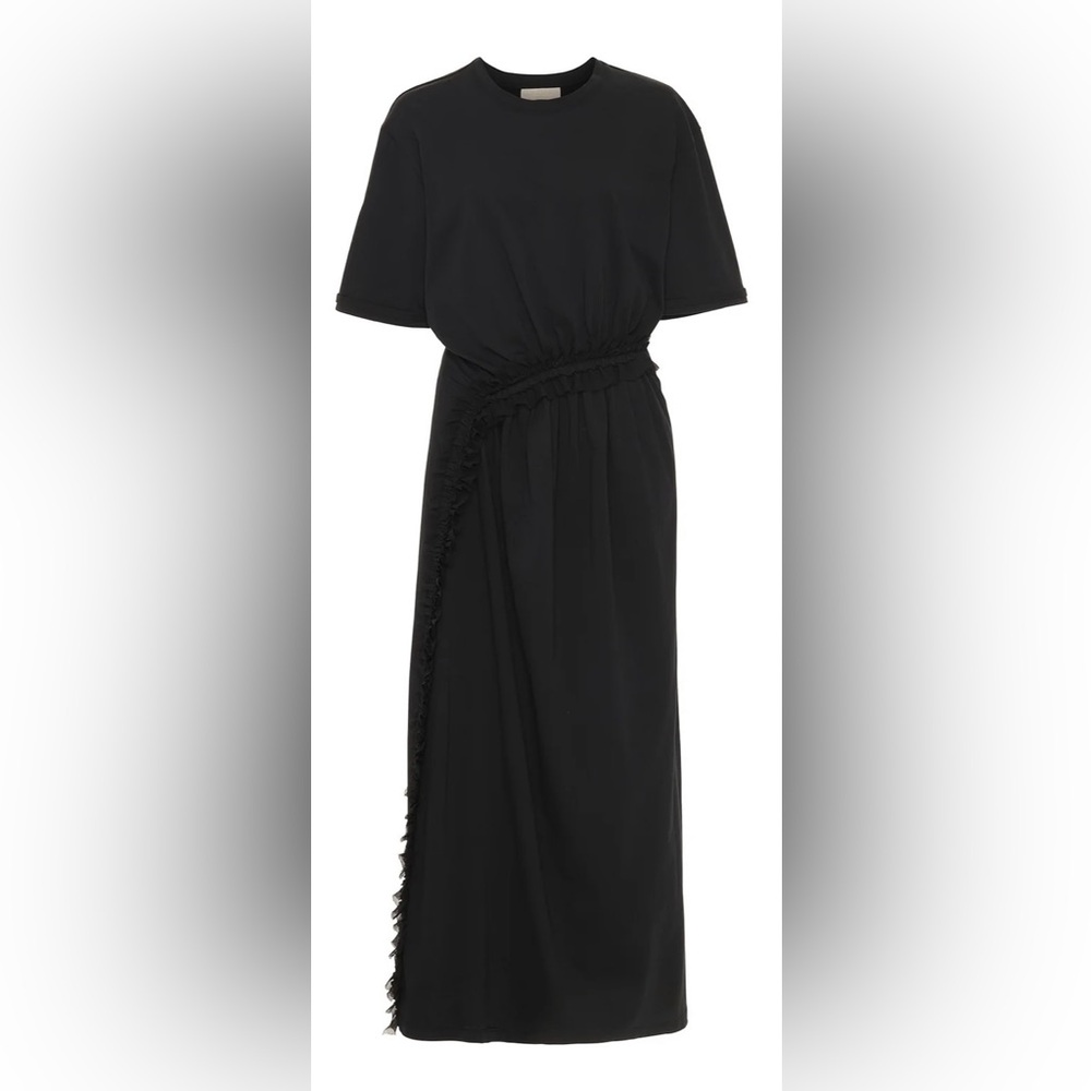 Ulla Johnson Lilia Dress. Organic Cotton Ruffle Midi Dress